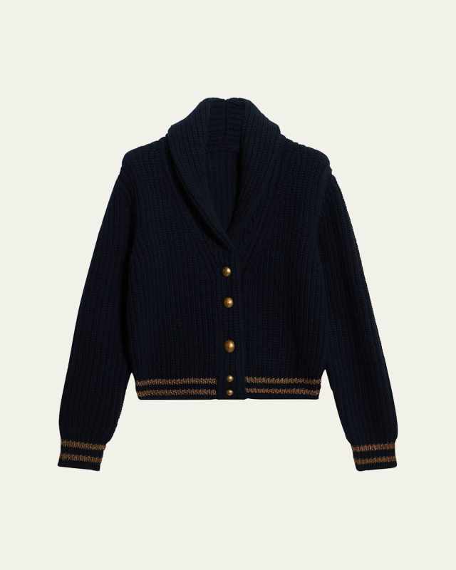 Shawl Collar Wool Cashmere Cardigan